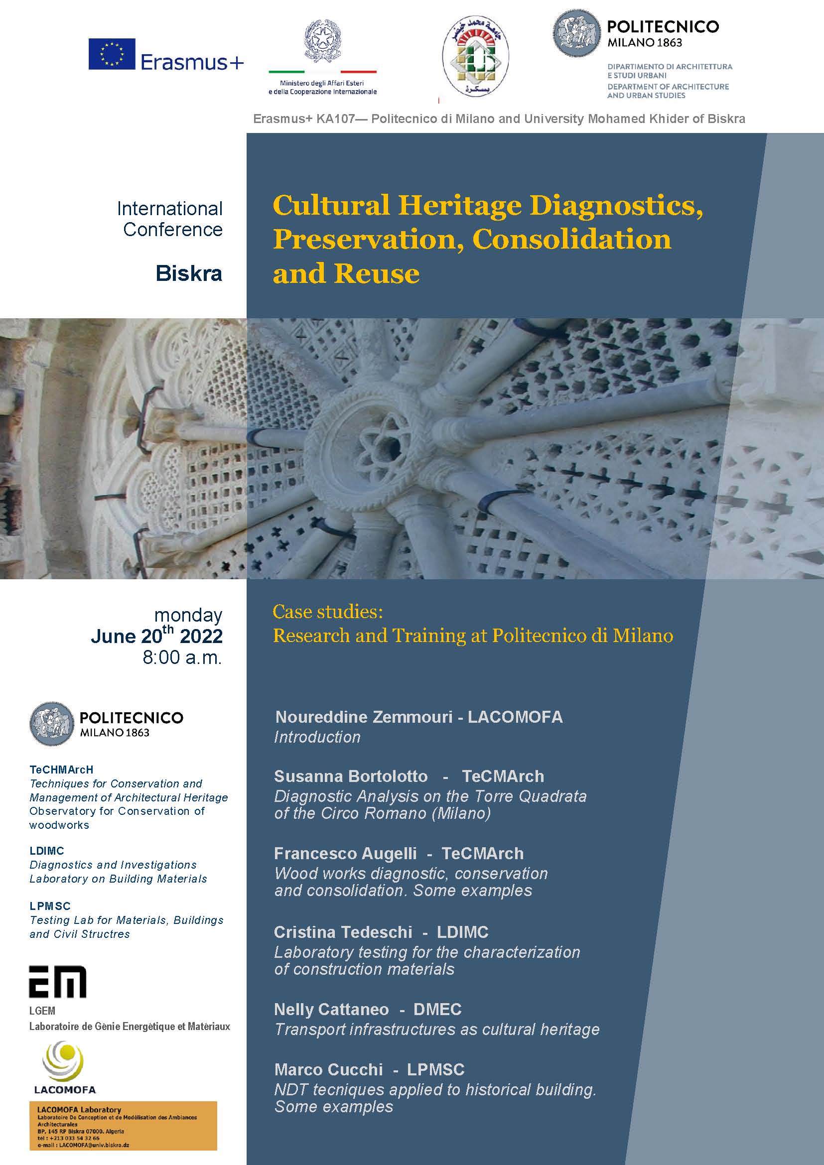 Cultural Heritage Diagnostics, Preservation, Consolidation and Reuse